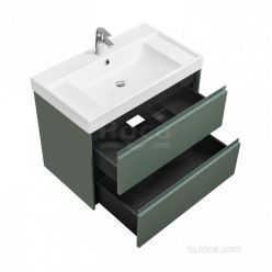 Тумба с умывальником Roca Ona 80 см 857630513 + ZRU9307562 зеленый матовый