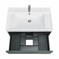 Тумба с умывальником Roca Ona 80 см 857630513 + ZRU9307562 зеленый матовый