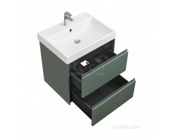 Тумба с умывальником Roca Ona 60 см 857613513 + ZRU9307561 зеленый матовый