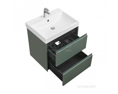 Тумба с умывальником Roca Ona 60 см 857613513 + ZRU9307561 зеленый матовый