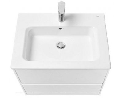 Тумба с умывальником Roca Ona 60 см 857613509 + 32799E000 белый матовый