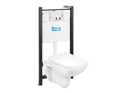 Комплект подвесной унитаз + инсталляция + кнопка Roca Roca Debba, 893104970 + 8901160B1