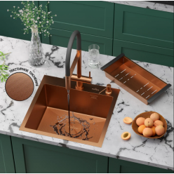 Мойка Roxen Simple 500x480x220, 560220-50BR-GR, бронза