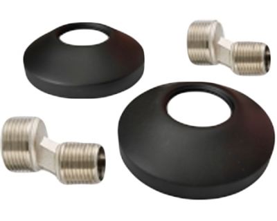 Комплект чашка декор. 3/4" + эксцентрики 3/4*1/2 черный Ral 9005