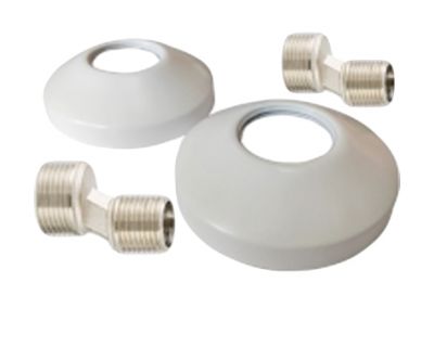 Комплект чашка декор. 3/4" + эксцентрики 3/4*1/2 белый Ral 9016