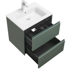 Тумба с умывальником Roca Ona 60 см 857613513 + 32799E000 зеленый матовый