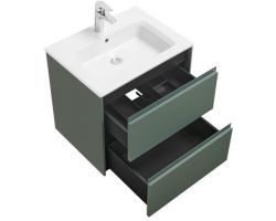 Тумба с умывальником Roca Ona 60 см 857613513 + 32799E000 зеленый матовый