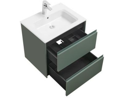 Тумба с умывальником Roca Ona 60 см 857613513 + 32799E000 зеленый матовый