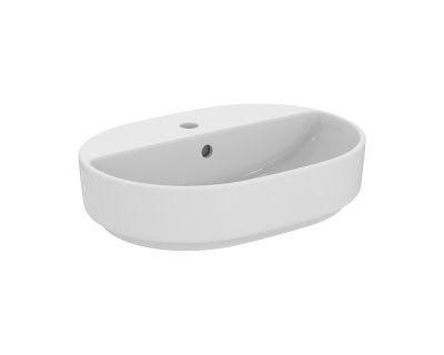 Раковина-чаша овальная 55х36 см, Ideal Standart I.LIFE O,  1 отверстие под смеситель, с отверстием перелива, без крепежа, T573401