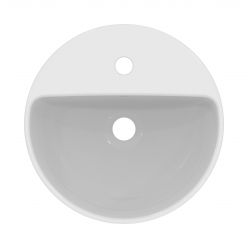 Раковина-чаша круглая 40 см, Ideal Standart I.LIFE O,  1 отверстие под смеситель, с отверстием перелива, без крепежа, T573501