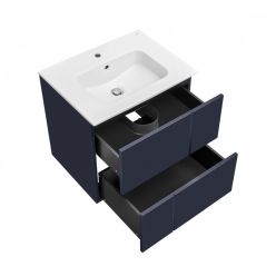 Тумба с умывальником Roca Pilar 60, 2 ящика, синий матовый, 857668521 + 32799E000