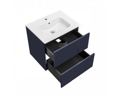 Тумба с умывальником Roca Pilar 60, 2 ящика, синий матовый, 857668521 + 32799E000