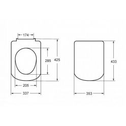 The Gap тонкое сиденье дюропласт SC, для напольного унитаза,   ZRU9307682                                                                                                                             Стоимость крышки без унитаза 240р