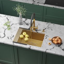 Мойка Roxen Uno 540х440х220, 560210-54-GS золото (текстура соты)