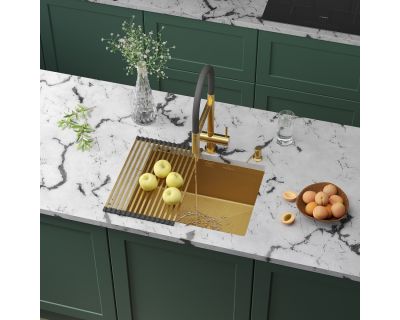 Мойка Roxen Uno 540х440х220, 560210-54G-GR золото (текстура зерно)