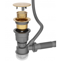 Мойка Roxen Simple 600x480x220, 560220-60G-GR, золото (текстура зерно)