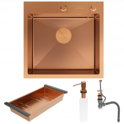 Мойка Roxen Simple 600x480x220, 560220-60BR-GR, бронза (текстура зерно)