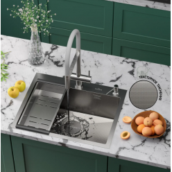 Мойка Roxen Simple 600x480x220, 560220-60-GR, сатин (текстура зерно)