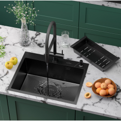 Мойка Roxen Simple 600x480x220, 560220-60B-GR, графит (текстура зерно)