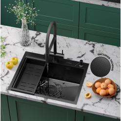 Мойка Roxen Simple 600x480x220, 560220-60B-GR, графит (текстура зерно)