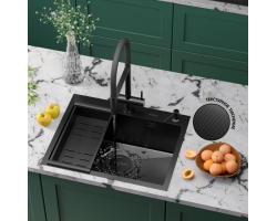 Мойка Roxen Simple 600x480x220, 560220-60B-GR, графит (текстура зерно)