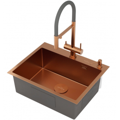 Мойка Roxen Simple 600x480x220, 560220-60BR-GR, бронза (текстура зерно)