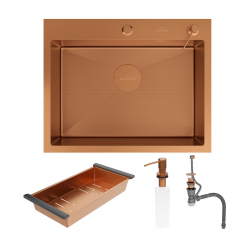 Мойка Roxen Simple 600x480x220, 560220-60BR-GR, бронза (текстура зерно)