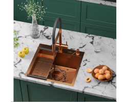 Мойка Roxen Uno 540х440х220, 560210-54BR-V бронза (текстура песок)