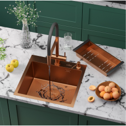 Мойка Roxen Simple 500x480x220, 560220-50BR-V, бронза (текстура вулканический песок)