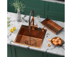 Мойка Roxen Simple 500x480x220, 560220-50BR-V, бронза (текстура вулканический песок)