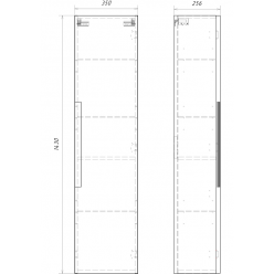 Подвесной пенал Aqwella Vancouver 35x143x26 см, белый матовый, VAN0535