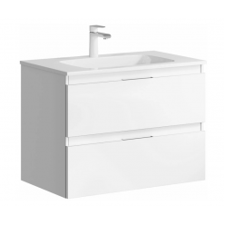 Комплект подвесной тумбы Aqwella Accent 76x46 см, белый с умывальником Малага 755, ACC0175W+ Mal.75.04.D