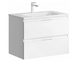 Комплект подвесной тумбы Aqwella Accent 76x46 см, белый с умывальником Малага 755, ACC0175W+ Mal.75.04.D