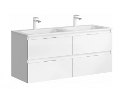 Комплект подвесной тумбы Aqwella Accent 122x45 см, белый с умывальником Малага 1220, ACC0112W+Mal.12.04.D
