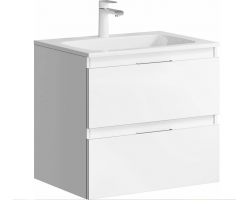Комплект подвесной тумбы Aqwella Accent 62x45 см, белый с умывальником Малага 615, ACC0106W+Mal.06.04.D