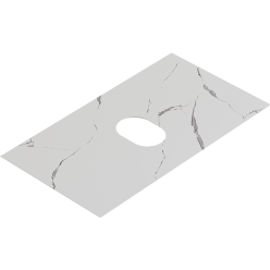 Комплект подвесной тумбы Aqwella Geometria 81x48 см на 2 ящика, зеленый со столешницей из керамогранита, мрамор белый, GE01082SH+STG814X476MW