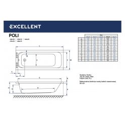 Акриловая ванна Excellent Poli 160x70 WAEC.PR08.160.070