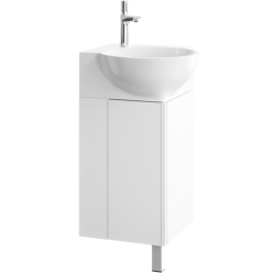 Комплект напольной тумбы Aqwella Porto 35.5x66x35.5 см, белый с умывальником Дельта, POR0104WW+4640021061435
