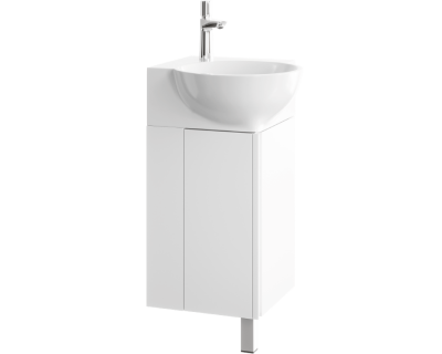 Комплект напольной тумбы Aqwella Porto 35.5x66x35.5 см, белый с умывальником Дельта, POR0104WW+4640021061435