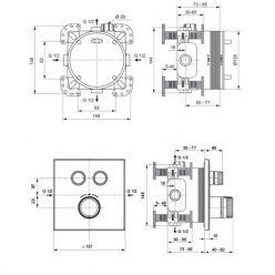 Душевая система  Ideal Standard NAVIGO 7 в 1 [A7773AA], термостат, хром