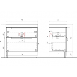 Комплект напольной тумбы Aqwella Vancouver 81x46 см, белый с умывальником Грэмми 81, VAN01082N+4610119205225