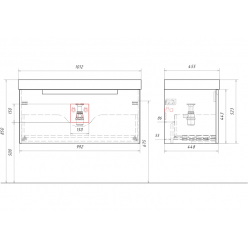 Комплект подвесной тумбы Aqwella Vancouver 101x46 см, белый с умывальником Грэмми 101, VAN01101+4610119205232