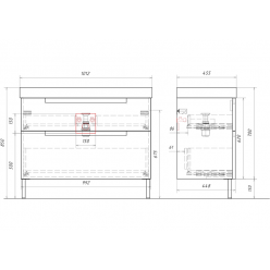 Комплект напольной тумбы Aqwella Vancouver 101x46 см, белый с умывальником Грэмми 101, VAN01102N+4610119205232