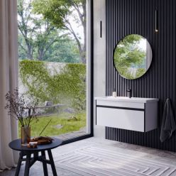 Комплект подвесной тумбы Aqwella Urban 101x46 см, белый с умывальником Фостер 101, URB0110W+4640021065204