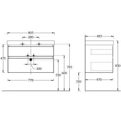 Тумба Kerama Marazzi CUBO подвесная с ящиками 80 см, белая матовая CUB.80.2\WHT.M