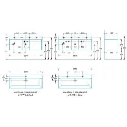 Тумба Kerama Marazzi GRANDE подвесная с ящиками 120 см, орех GR.120.2\SNUT