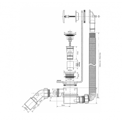 Сифон для ванны McAlpine MRB11, клик-клак, цвет хром глянец