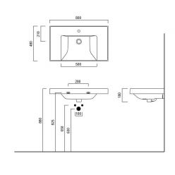Раковина Kerama Marazzi CUBO 80x48 см с крепежом арт. CU.wb.80
