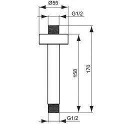 Кронштейн для верхнего душа Ideal Standard IdealRain Black (150 мм), B9446XG