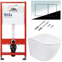 Комплект: инсталляции для унитаза TECEbase kit c кнопкой 9400412 и унитазом Roxen Antares 530185-01 Rimless Soft Close